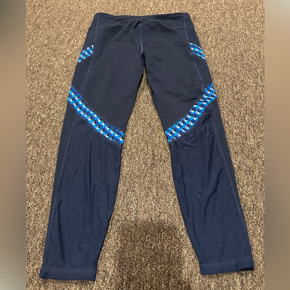 EUC GAP Fit Women's Eclipse Active Leggings M stretch pants bottoms navy nice!